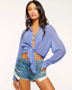 Kacey Sheer Long Sleeve Top