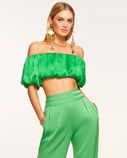 Brooks Off-The-Shoulder Crop Top