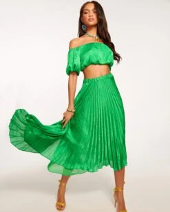 Kali Pleated Midi Skirt