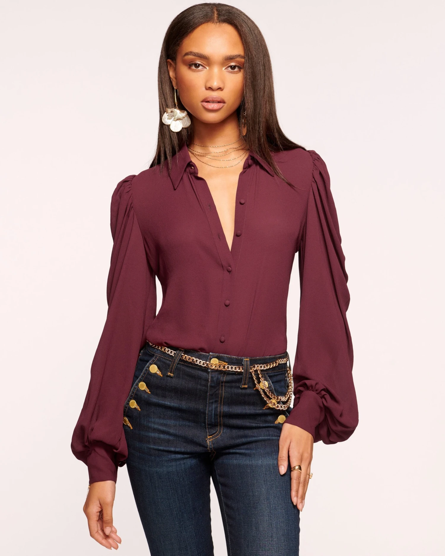 Rose Puff Sleeve Blouse - Image 7