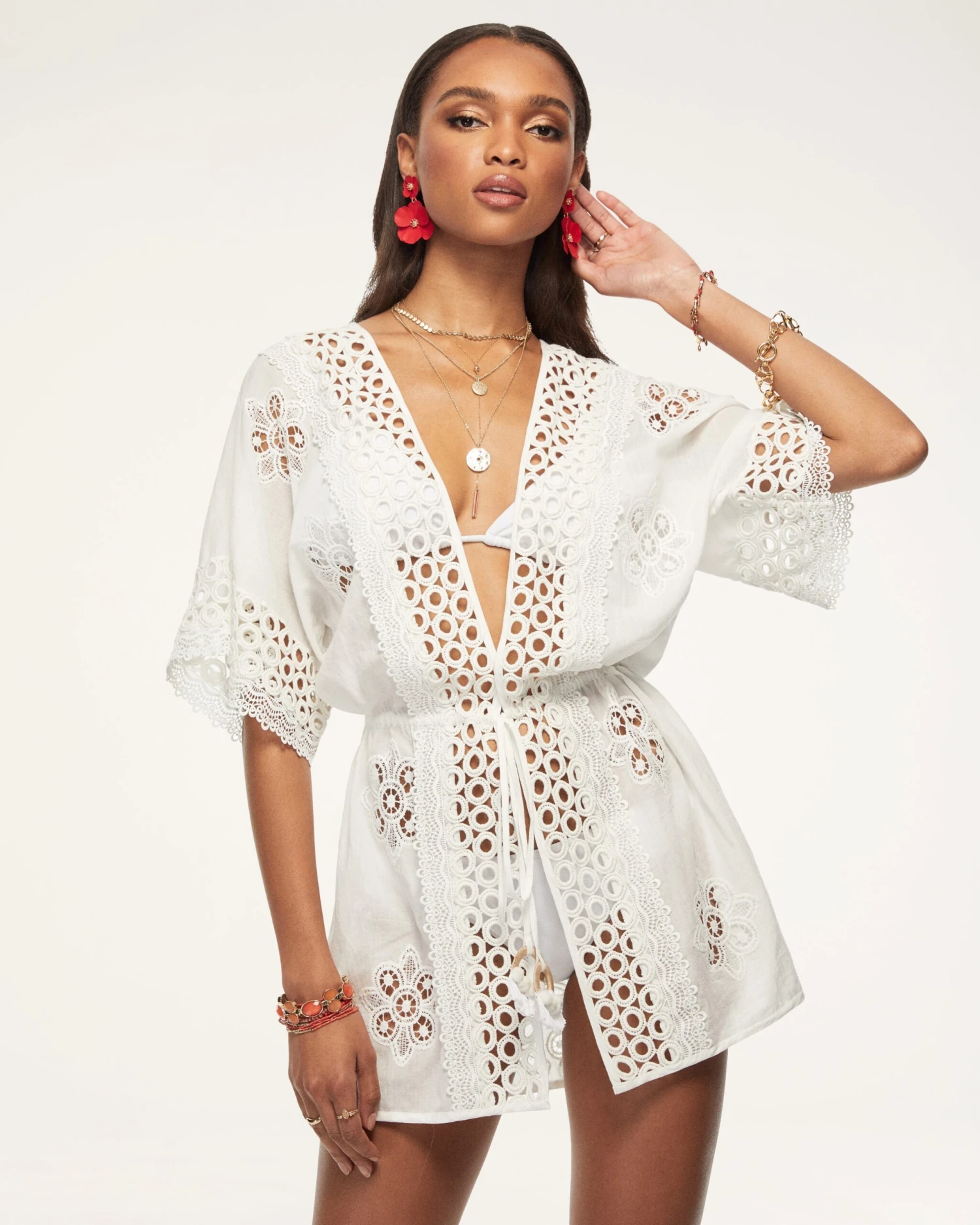 Delphine Crochet Coverup Mini Dress - Image 9